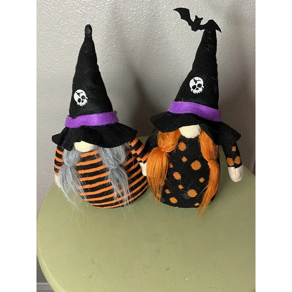 2 Gnomes Halloween Decorations for Home Indoor, 2 Gnomes Mr & Mrs Gnome Plush